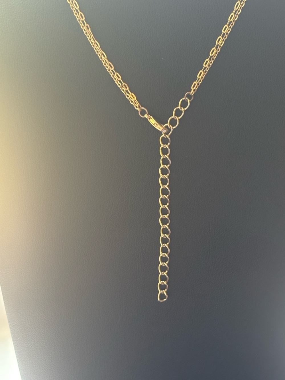 Gold Plated Lariat Necklace Turquoise Teardrop Pendant Y Necklace Layered Boho - Picture 12 of 16